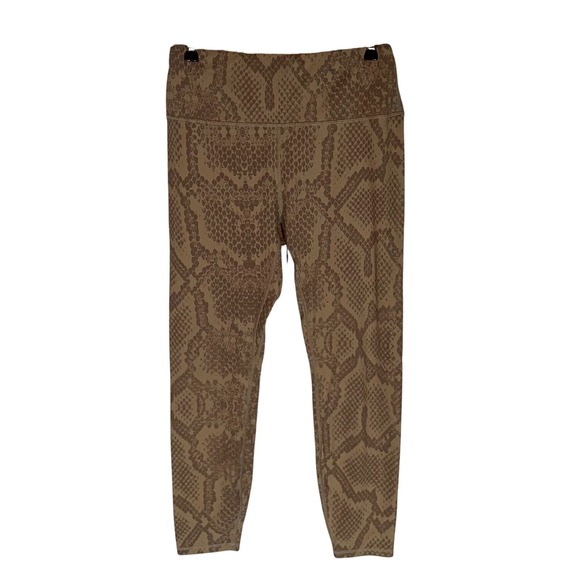 Varley Pants - Varley Snakeskin High Rise Leggings Brown Tan Animal Print Size M Activewear